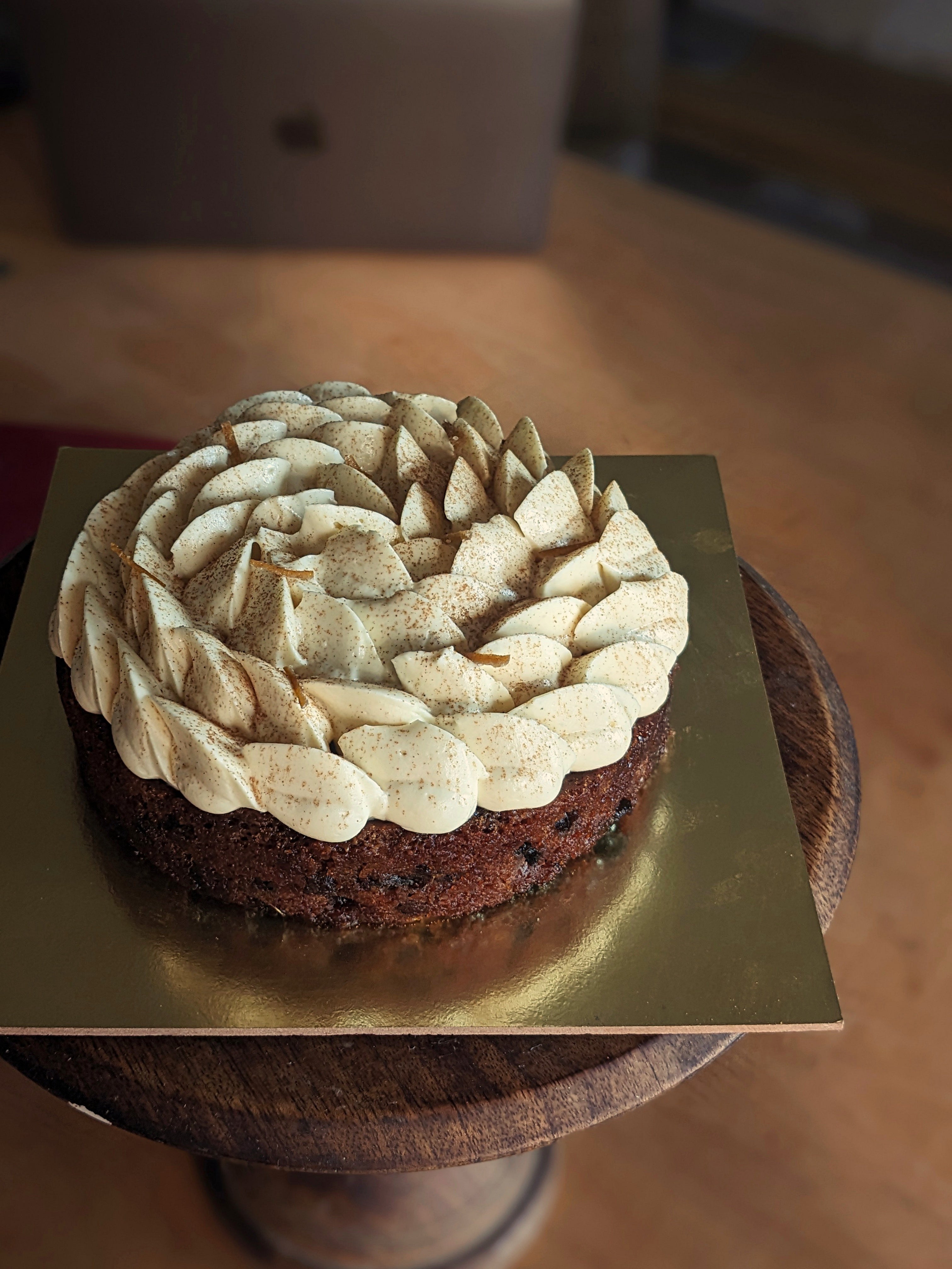 Boozy Fruit Cake with Vanilla Cream
