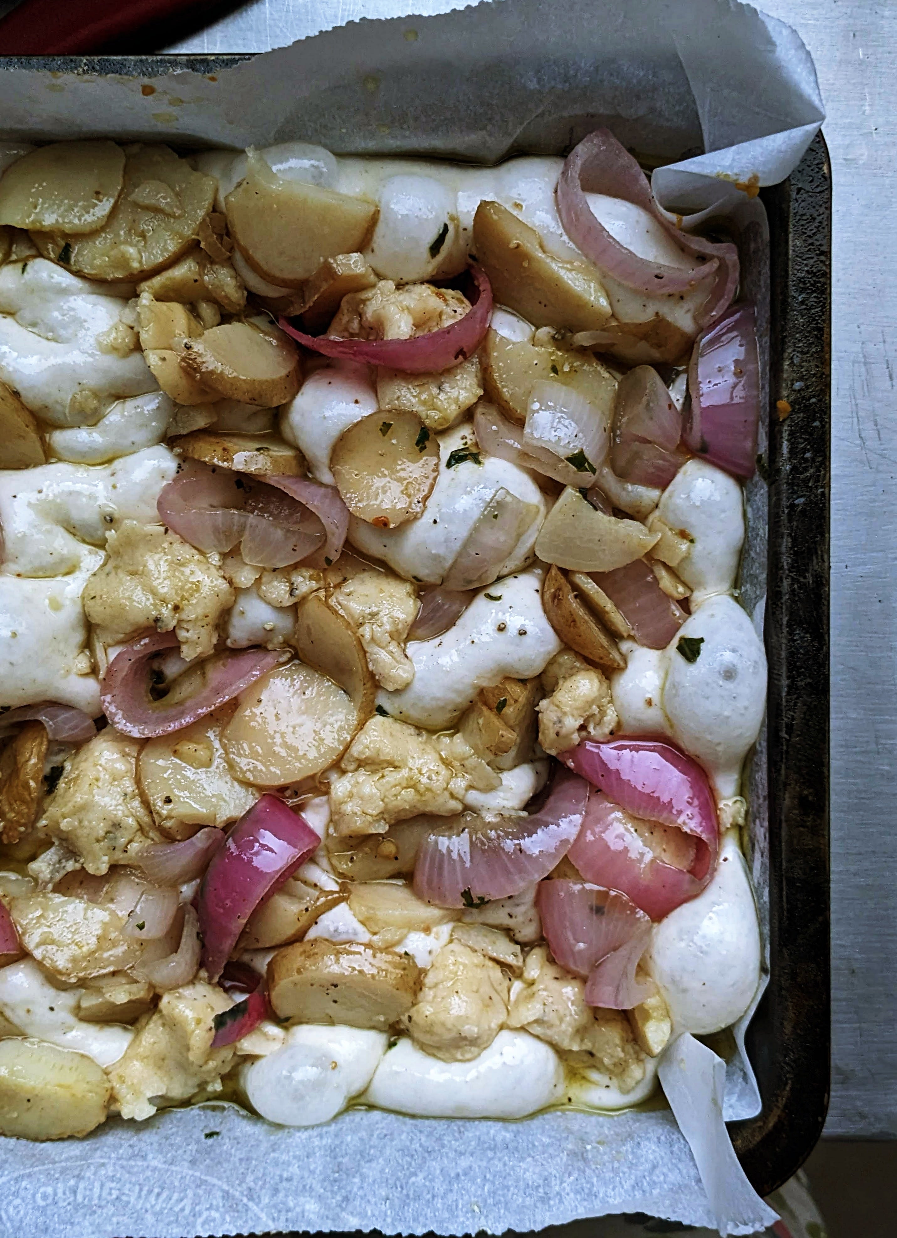 Cheese, Potato & Onion Focaccia